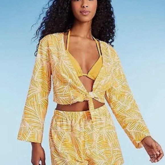 Shade & Shore Other - NWT Shade and Shore Tie Front Long Sleeve Swimsuit Coverup